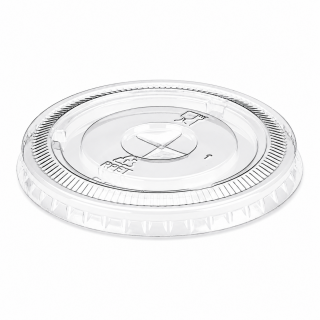 Clear Flat Smoothie Lids (95mm) - Cross Cut Straw Hole - 10oz, 12oz, 16oz