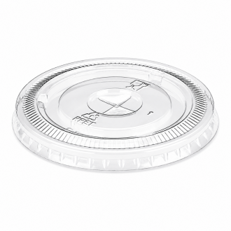 Clear Flat Smoothie Lids (95mm) - Cross Cut Straw Hole - 10oz, 12oz, 16oz