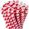 Jumbo 8" (200mm) Paper Smoothie Straws - Red / White (200 Pack)