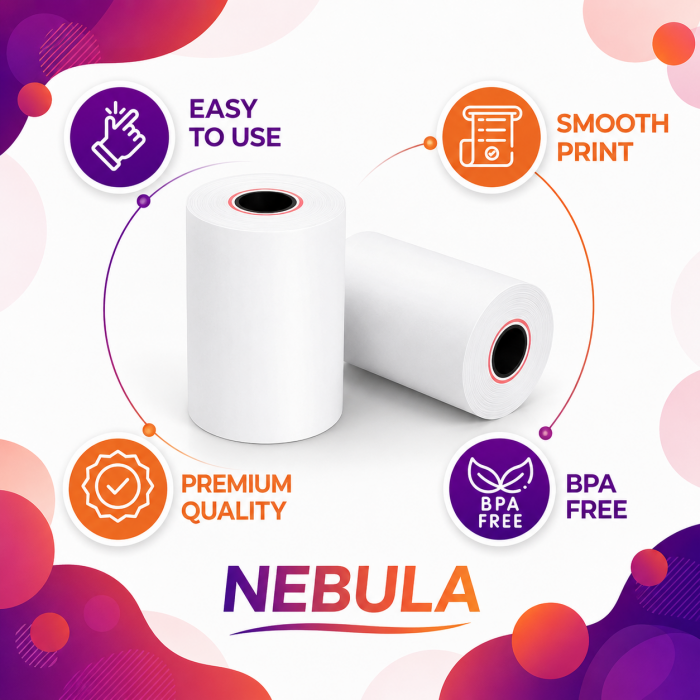 57 x 40mm Thermal Paper Credit Card Till Rolls (50 Rolls / Case)