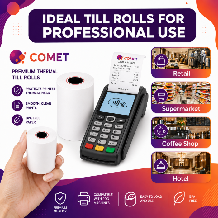 57 x 60mm Thermal Reciept Paper Till Rolls (50 Rolls / Case)