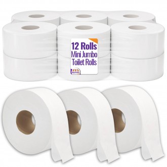 12 Rolls x Mini Jumbo Toilet Rolls - 150 Metres