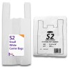 Small (S2) White Heavy Duty Vest Carrier Bags - 8" x 13" x 18" Small (S2) White Heavy Duty Vest Carrier Bags - 8" x 13" x 18"