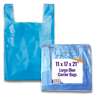Large Blue Light Duty Vest Carrier Bags - 11 x 17 x 21" Large Blue Light Duty Vest Carrier Bags - 11 x 17 x 21"
