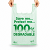 Jumbo 100% Degradable Green Heavy Duty Vest Carrier Bags - 12 x 19 x 23"