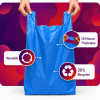 Jumbo Blue Heavy Duty Vest Carrier Bags - 13 x 19 x 23"