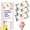 Large Majestic Lemon Scented Wet Wipes - Hot and Cold Use (100 / Pack)