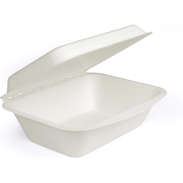5" x 7.5" - Bagasse Takeaway Food / Lunch Boxes (HB9) - 600ml - 1 Compartment 5" x 7.5" - Bagasse Takeaway Food / Lunch Boxes (HB9) - 600ml - 1 Compartment