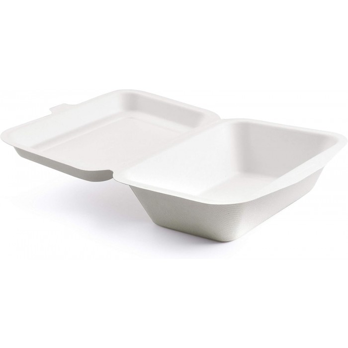 5" x 7.5" - Bagasse Takeaway Food / Lunch Boxes (HB9) - 600ml - 1 Compartment 5" x 7.5" - Bagasse Takeaway Food / Lunch Boxes (HB9) - 600ml - 1 Compartment