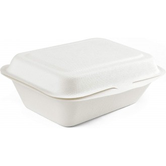 5" x 7.5" - Bagasse Takeaway Food / Lunch Boxes (HB9) - 600ml - 1 Compartment