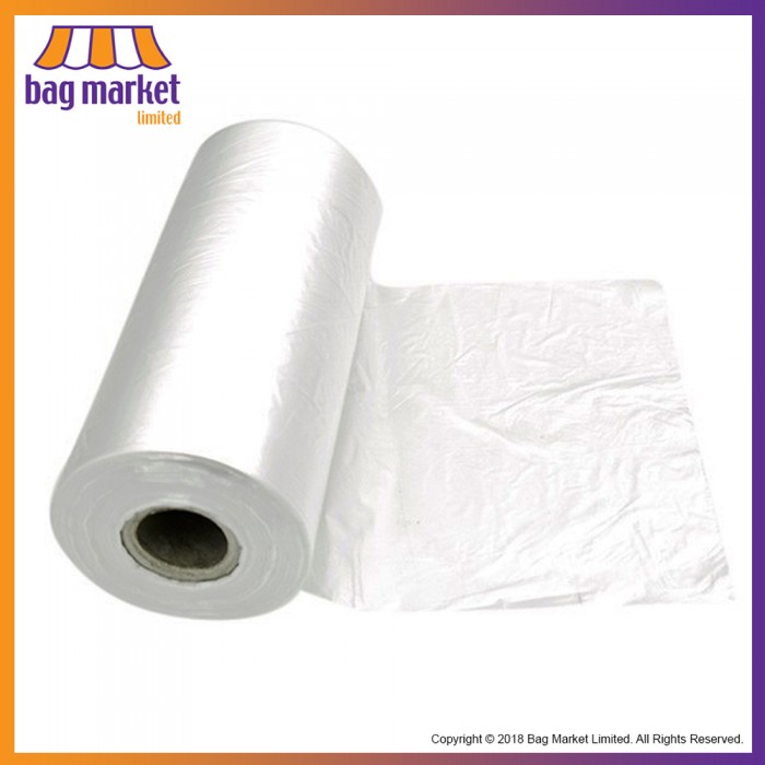 9" x 14" x 18" Clear Plastic Food Bags On A Roll - High Density Poly