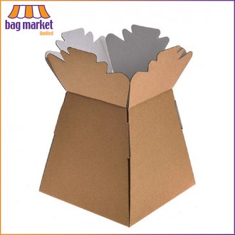 Natural Kraft Bouquet Living Vase - Glossy Finish - 30 Boxes Natural Kraft Bouquet Living Vase - Glossy Finish - 30 Boxes