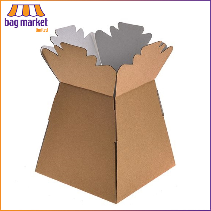 Natural Kraft Bouquet Living Vase - Glossy Finish - 30 Boxes Natural Kraft Bouquet Living Vase - Glossy Finish - 30 Boxes