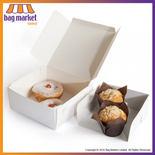 6 x 6 x 3 Inch - White Cake Boxes - Fold Flat - 100% Recyclable