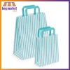 Small - 18 x 8 x 23cm - Blue Aqua - Candy Stripe Paper Carrier Bags
