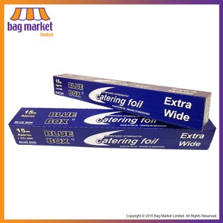 Blue Box™ - 18" / 450mm - Large Catering Aluminium Kitchen Tin Foil - 12 Metres - Food Wrap