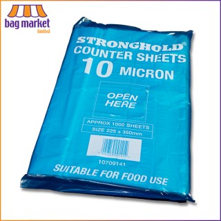 9" x 14" HD Natural Clear Film Butcher Counter Sheets 10mu (1000 Sheets / Pack)