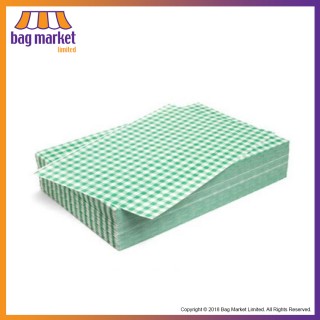 Green Gingham Duplex Greaseproof Paper Sheets - 10" x 15" Green Gingham Duplex Greaseproof Paper Sheets - 10" x 15"