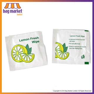 Small Majestic Lemon Scented Wet Wipes (100 / Pack)