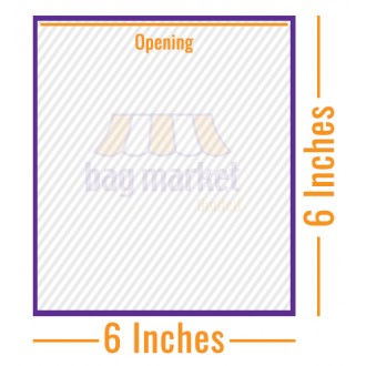 6" x 6" (150 x 150mm) - Film Fronted White Paper Bags - Food Use