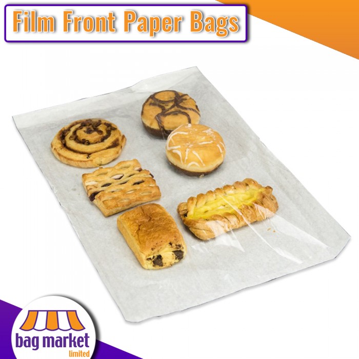 12" x 18" (300 x 450mm) - Film Fronted White Paper Bags - Food Use