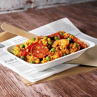 5" x 7" x 1.25" - Bagasse Takeaway Food / Chip Trays - C2-Deep