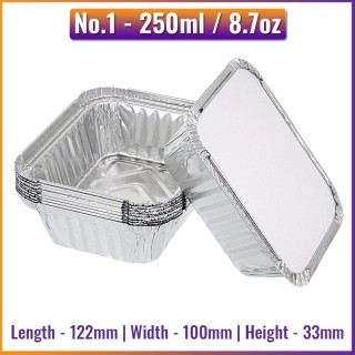 No.1 (250ml) Aluminium Foil Containers (125 / Pack)