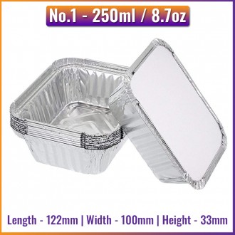 No.1 (250ml) Aluminium Foil Containers (125 / Pack)