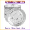 No.12 (920ml) Round Aluminium Foil Containers (100 / Pack)
