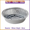 No.12 (920ml) Round Aluminium Foil Containers (100 / Pack)