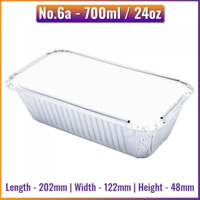 No.6a (700ml) Aluminium Foil Containers (125 / Pack) No.6a (700ml) Aluminium Foil Containers (125 / Pack)