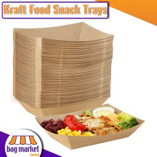 Large - 200 x 160 x 40mm - Kraft Paper Food / Snack Trays