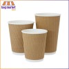 Medium - 12oz / 340ml - Brown Ripple Wall Paper Cups - 90mm - Takeaway, Coffee