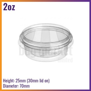 2oz / 56ml Clear Plastic Round Microwavable Food Containers with Lids (50 / Pack)