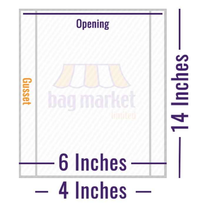 4" x 6" x 14" (Baguette) White Sulphite Paper Bags [33gsm]