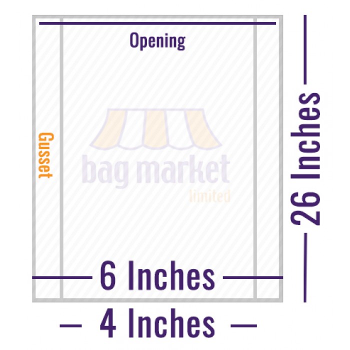 4" x 6" x 26" (French Stick) White Sulphite Paper Bags