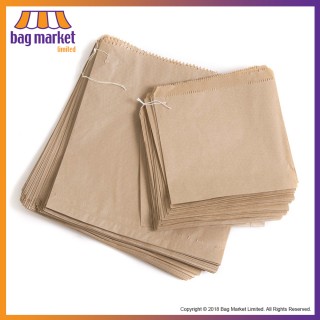 8.5" x 8.5" (215 x 215mm) - Brown Recycled Kraft Paper Bags - 37gsm