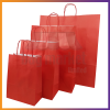 Ex Large - 45 x 49 x 15cm - Red Paper Carrier Bags - Ribbed Pure Kraft - Twist Handles