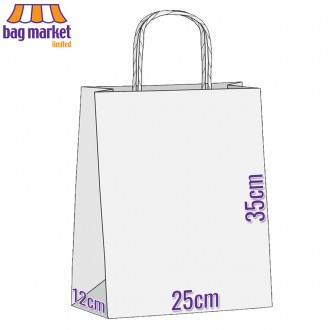 Medium - 25 x 35 x 12cm - Brown Paper Carrier Bags - Twist Handles