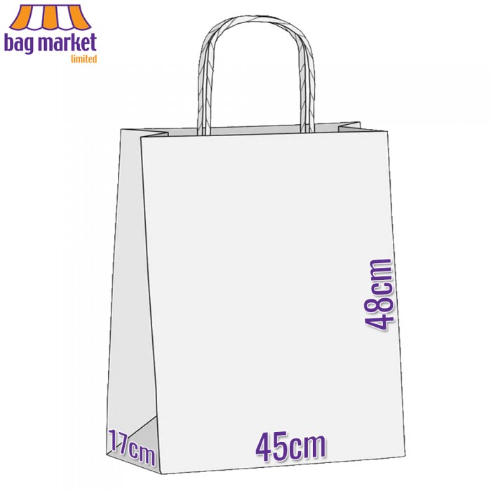 Ex Large - 45 x 48 x 17cm - Brown Paper Carrier Bags - Twist Handles