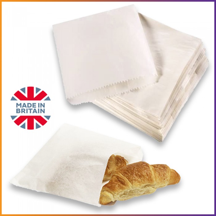 10" x 10" - White Greaseproof (Scotchban) Paper Bags - 37gsm - Heavy Duty 10" x 10" - White Greaseproof (Scotchban) Paper Bags - 37gsm - Heavy Duty