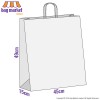 Ex Large - 45 x 49 x 15cm - Red Paper Carrier Bags - Ribbed Pure Kraft - Twist Handles