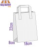 Small - 18cm x 22cm x 8cm - Brown SOS Paper Carrier Bags - Flat Handles, Takeaway Small - 18cm x 22cm x 8cm - Brown SOS Paper Carrier Bags - Flat Handles, Takeaway