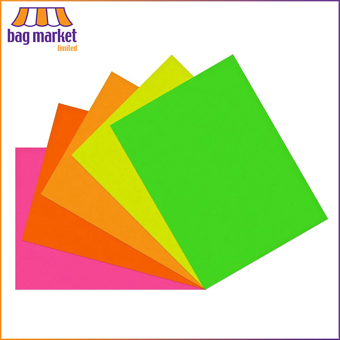 10" x 12.5" Heavy Duty [1250mu] Fluorescent Ticket Board (100 Sheets)