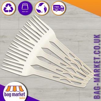 Heavy Duty White Biodegradable CPLA Forks