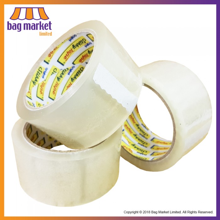 48mm Strong Clear Packing Tape - Stikky Parcel Tape - 66 Metres